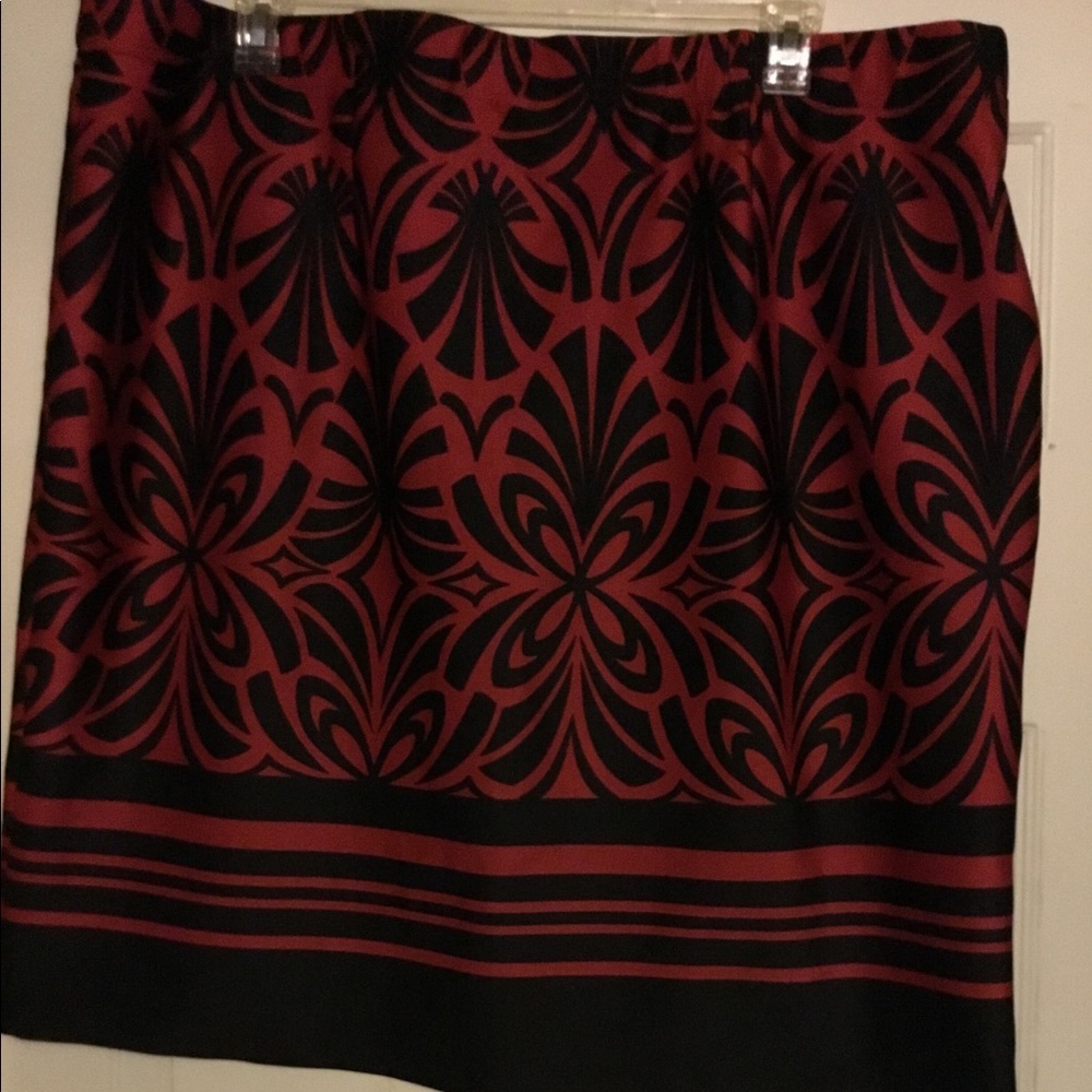 2 piece red & black skirt set